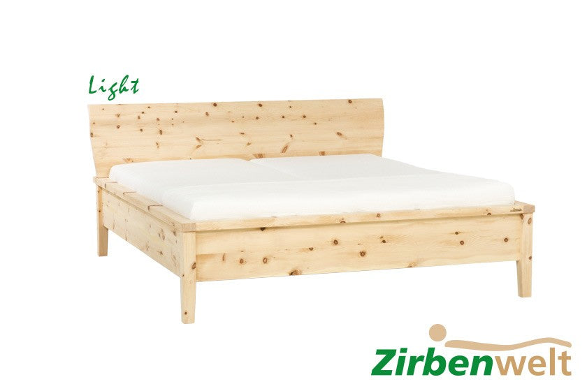 Zirbenbett Doppelbett Modell Light | Natürliches Schlafambiente Zirbenholz Zirbenholzmöbel Möbel aus Zirbenholz Zirbenvollholz Zirbenwelt handgefertigte Möbel