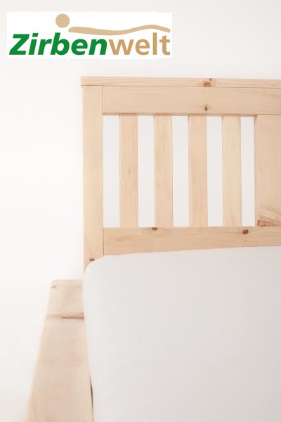 Zirbenbett Einzelbett Modell Life | Zeitlose Eleganz Zirbenholz Zirbenholzmöbel Möbel aus Zirbenholz Zirbenvollholz Zirbenwelt handgefertigte Möbel