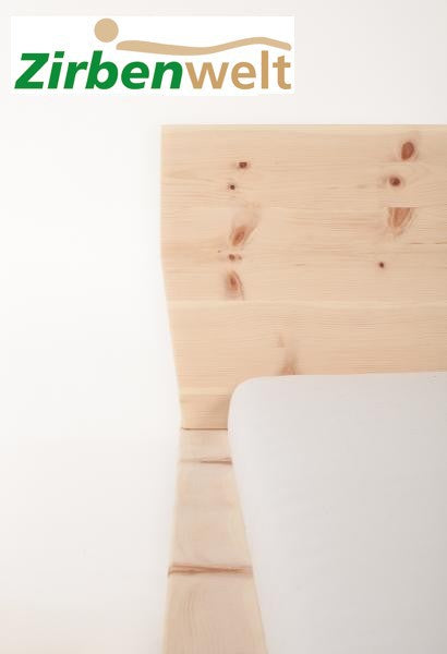 Zirbenbett Einzelbett Modell Light | Natürliches Schlafambiente Zirbenholz Zirbenholzmöbel Möbel aus Zirbenholz Zirbenvollholz Zirbenwelt handgefertigte Möbel