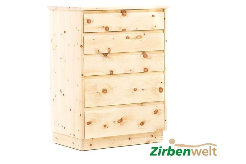 Kommode aus Zirbenholz | mit 5 Laden und praktischer Funktionalität Zirbenholz Zirbenholzmöbel Möbel aus Zirbenholz Zirbenvollholz Zirbenwelt handgefertigte Möbel