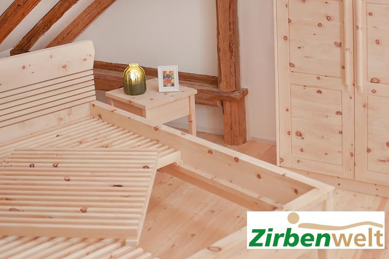 Zirbenholz Lattenrost massiv starr | Nachhaltigkeit und Stabilität Zirbenholz Zirbenholzmöbel Möbel aus Zirbenholz Zirbenvollholz Zirbenwelt handgefertigte Möbel