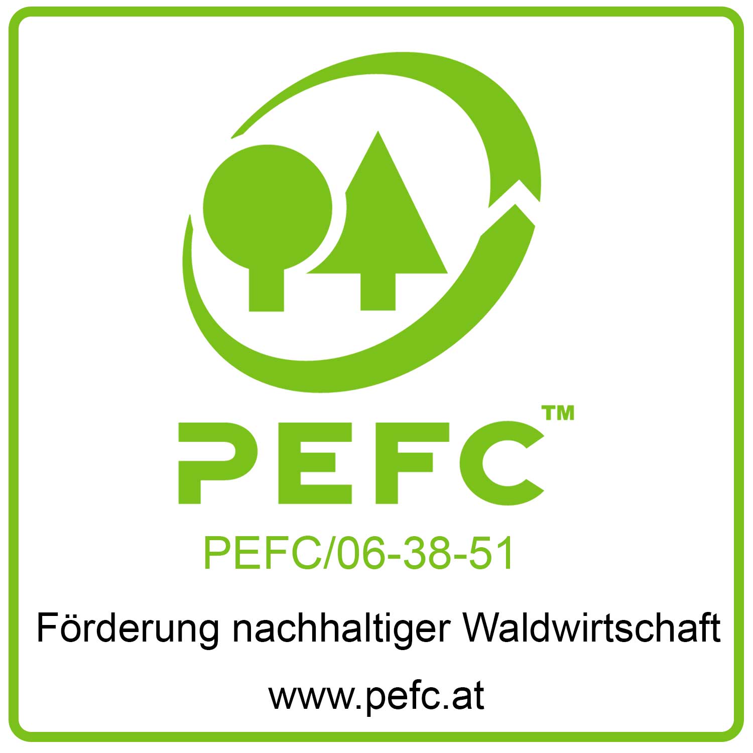 PEFC Zertifizierung Zirbenholz Zirbenwelt Zirbenmöbel Nachhaltigkeit Waldwirtschaft