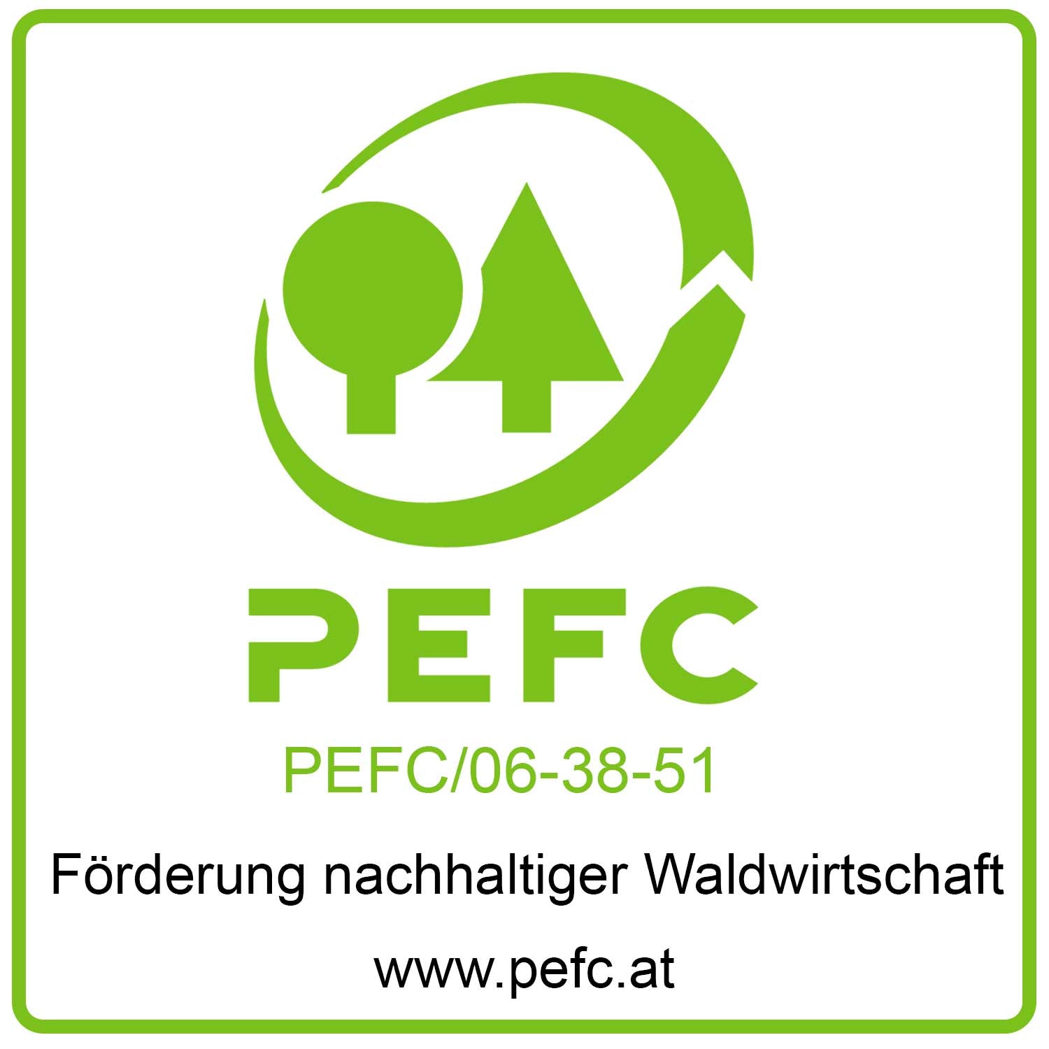 PEFC Zertifizierung Zirbenholz Zirbenwelt Zirbenmöbel Nachhaltigkeit Waldwirtschaft
