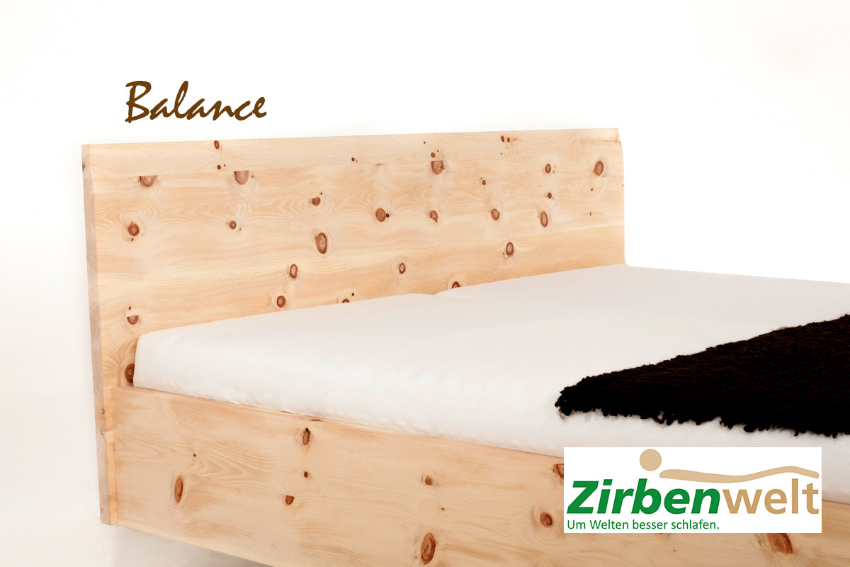 Zirbenbett Doppelbett Modell Balance | Harmonie & Stabilität Zirbenholz Zirbenholzmöbel Möbel aus Zirbenholz Zirbenvollholz Zirbenwelt handgefertigte Möbel