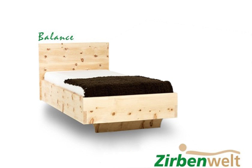 Zirbenbett Einzelbett Modell Balance | Harmonie & Stabilität Zirbenholz Zirbenholzmöbel Möbel aus Zirbenholz Zirbenvollholz Zirbenwelt handgefertigte Möbel